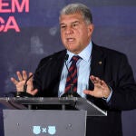 Joan Laporta, en la inauguraci&oacute;n de su sede electoral