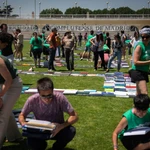 Varios estudiantes protestan en mayo de 2025 en Madrid