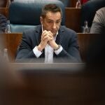 Emilio Delgado, diputado de M&aacute;s Madrid, durante el pleno de la Asamblea de Madrid