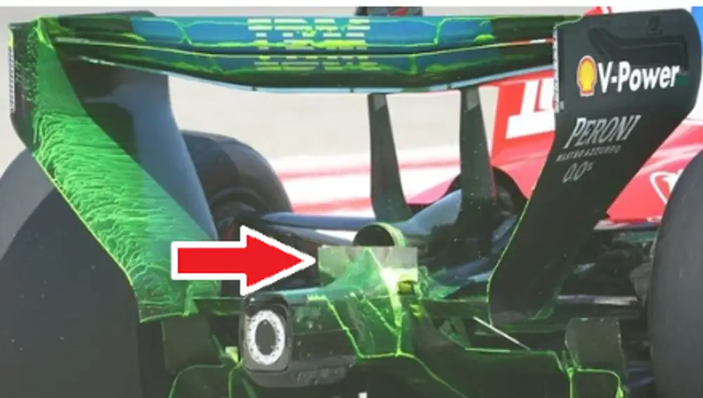 Detalle en el escape de Ferrari