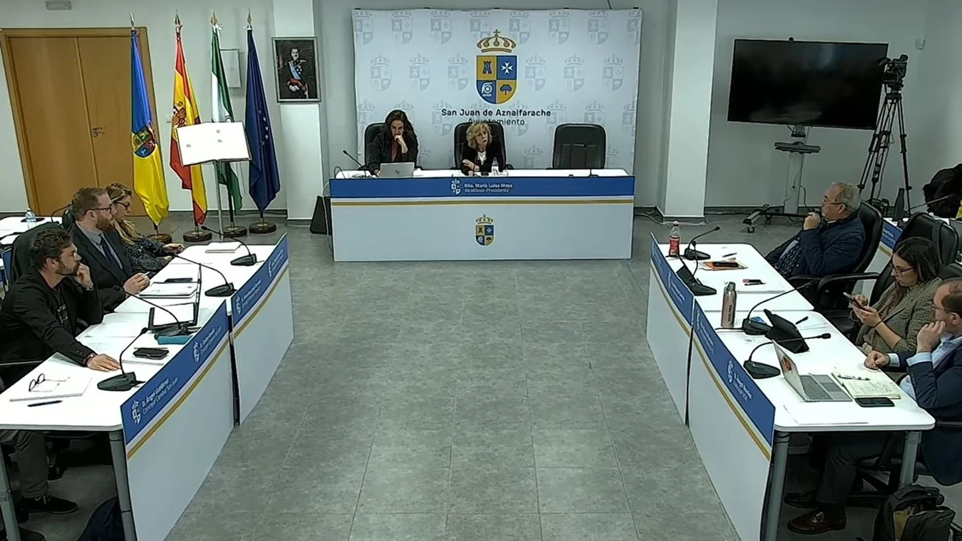 Pleno del Ayuntamiento de San Juan de Aznalfarache (Sevilla)REMITIDA / HANDOUT por AYUNTAMIENTO SAN JUAN DE AZNALFARACHEFotografía remitida a medios de comunicación exclusivamente para ilustrar la noticia a la que hace referencia la imagen, y citando la procedencia de la imagen en la firma19/02/2026