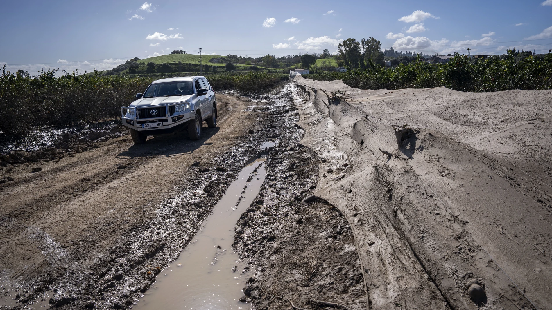 Una zona rural de Jerez afectada por las inundaciones