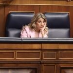 La vicepresidenta segunda y ministra de Trabajo y Econom&iacute;a Social, Yolanda D&iacute;az, durante un acto en el Congreso de los Diputados, a 17 de febrero de 2026, en Madrid (Espa&ntilde;a). Los Reyes presiden la conmemoraci&oacute;n de los 47 a&ntilde;os de vigencia de la Carta Magna en la semana en la que el texto de 1978 superar&aacute; en longevidad a la Constituci&oacute;n de 1876, convirti&eacute;ndose en la Norma Fundamental m&aacute;s duradera de la historia de Espa&ntilde;a. 