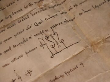 Firma de la reina Urraca de Le&oacute;n (siglos XII)