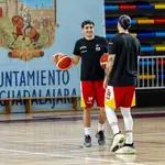 Álvaro Cárdenas, en un entrenamiento con la selección esta semana