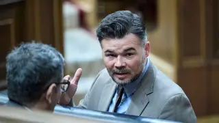 El portavoz de ERC en el Congreso, Gabriel Rufián, durante una sesión plenaria, en el Congreso de los Diputados El portavoz de ERC en el Congreso, Gabriel Rufián, durante una sesión plenaria, en el Congreso de los Diputados