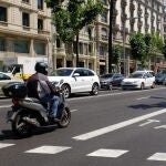 Motocicleta por la calles de Barcelona