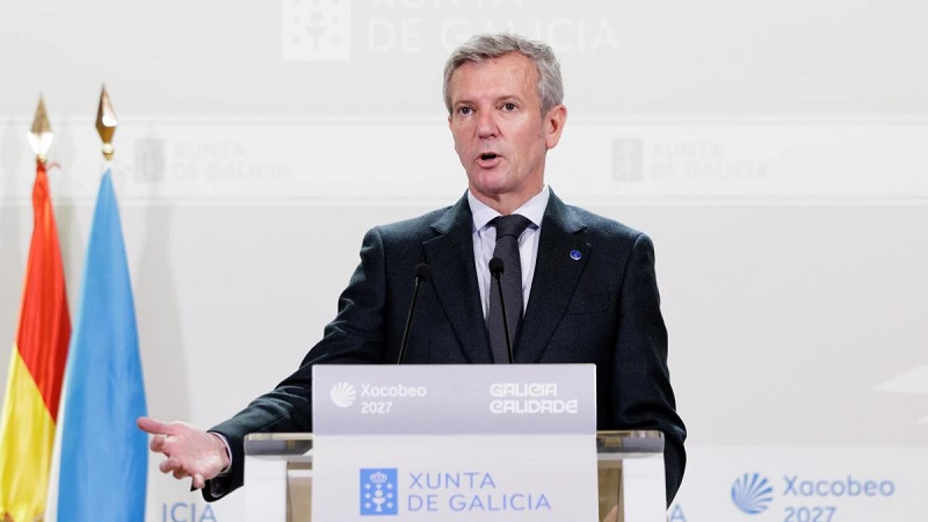 Rueda, hoy, en su comparecencia ante los medios.