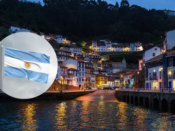 Imagen de Asturias y de la bandera de Argentina Imagen de Asturias y de la bandera de Argentina