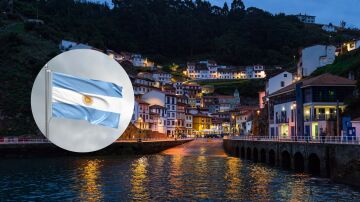 Imagen de Asturias y de la bandera de Argentina