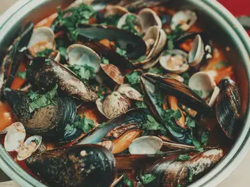 Imagen de archivo de mejillones Imagen de archivo de mejillones