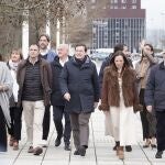 Ma&ntilde;ueco llega al acto de Ponferrada junto a Marco Morala, Mar&iacute;a Jos&eacute; &Aacute;lvarez y Su&aacute;rez-Qui&ntilde;ones, entre otros