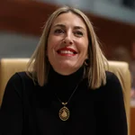 La presidenta en funciones de Extremadura, María Guardiola, durante la sesión constitutiva de la XII Legislatura de la Asamblea de Extremadura