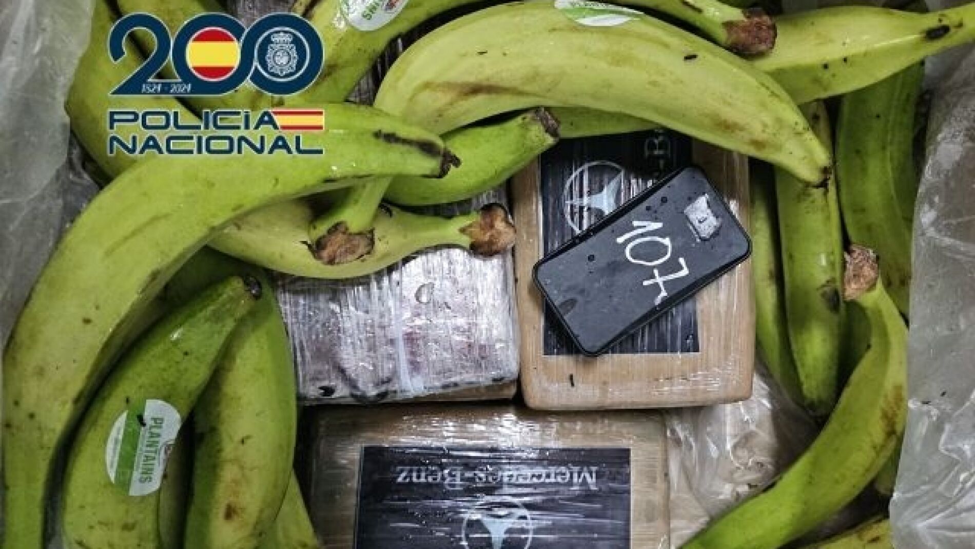 Intervenidos en el puerto de Algeciras (Cádiz) 240 kilos de cocaína ocultos en cajas de plátanos