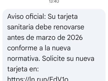 Ejemplo de SMS fraudulento