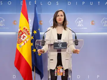 Comparecencia de Ione Belarra MADRID, 04/03/2026.- La líder de Podemos, Ione Belarra, durante su comparecencia este miércoles en el Congreso. EFE/ Mariscal