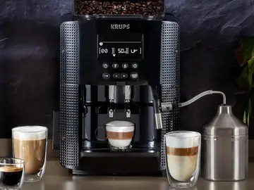 Su molinillo integrado le permite trabajar directamente con café en grano Krups Essential