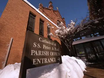 Priest Abuse Rhode Island Cathedral of Saints Peter and Paul, which serves as the home church of the Roman Catholic Diocese of Providence, is seen Tuesday, Feb. 24, 2026, in Providence, R.I. (AP Photo/Charles Krupa)