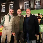 Pollán junto a Abascal y David Hierro en el mitin de Palencia