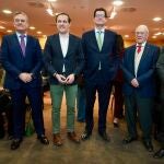 Luis Ortiz de Lanzagorta, Conrado &Iacute;scar, Patxi Calleja, Ram&oacute;n Mateo y Miguel Calvo en el Foro Schola