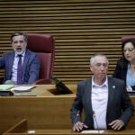 El s&iacute;ndico de Comprom&iacute;s, Joan Baldov&iacute;, interviene en el pleno de Les Corts
