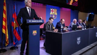 Josep Cubells, directivo del FC Barcelona, durante la proclamaci&oacute;n de candidaturas a las elecciones del club en el Auditori 1899, el 5 de marzo de 2026 en Barcelona JAVIER BORREGO/AFP7/EUROPA PRESS 05/03/2026 ONLY FOR USE IN SPAIN