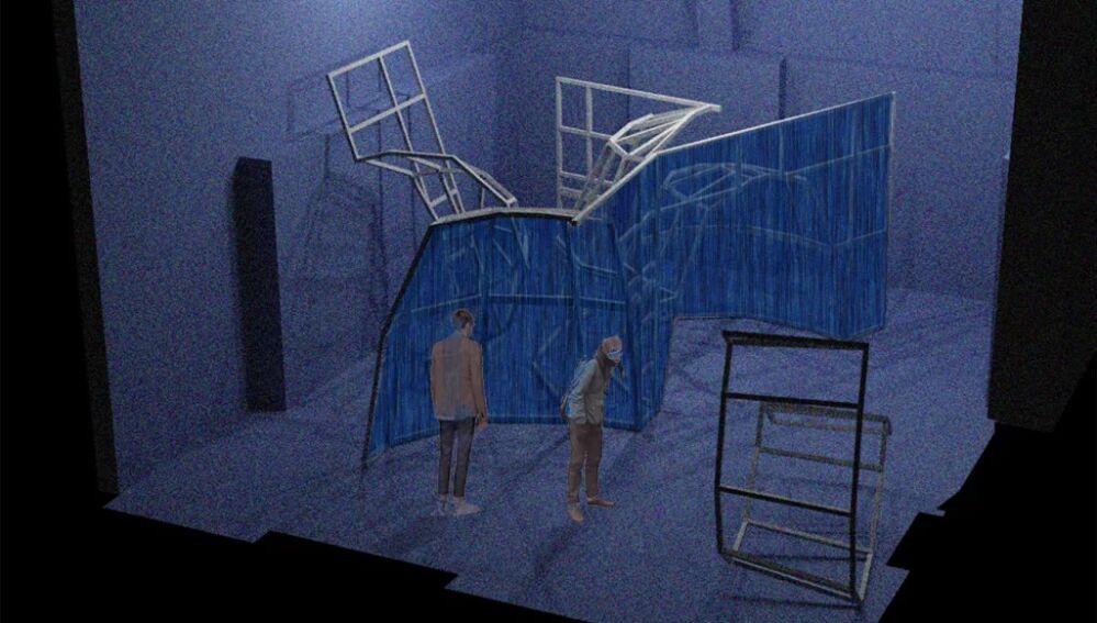 Dibujo de la obra de Andújar en el Absidiolo de La Abadía