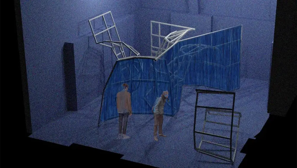 Dibujo de la obra de Andújar en el Absidiolo de La Abadía