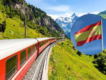 Imagen de Suiza y de la bandera de España Imagen de Suiza y de la bandera de España