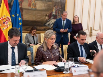 La ministra de Educaci&oacute;n, Formaci&oacute;n Profesional y Deportes, Milagros Tol&oacute;n, durante la Conferencia Sectorial de Educaci&oacute;n, en la sede del Ministerio, a 6 de marzo de 2026, en Madrid (Espa&ntilde;a). La ministra informar&aacute; a los consejeros de las Comunidades Aut&oacute;nomas sobre el anteproyecto de ley de mejora de las condiciones para el desempe&ntilde;o de la docencia y la ense&ntilde;anza en el &aacute;mbito de la educaci&oacute;n no universitaria, que fue aprobado a finales de 2025 y que fijaba una reducci&oacute;n del ratio en las aulas...