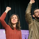 Irene Montero, Ione Belarra y Pablo Fernández participan en un acto público de Podemos en Valladolid