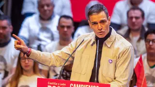 Pedro Sánchez en Soria SORIA, 07/03/2026.- El presidente del Gobierno, Pedro Sánchez, asiste a un acto del partido este sábado en Soria, octavo día de la campaña electoral del PSOE de cara a las elecciones de Castilla y León. EFE/Wifredo García