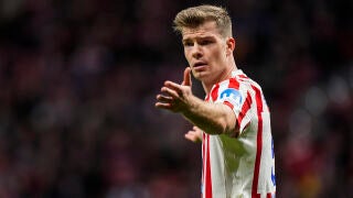 Alexander Sorloth of Atletico de Madrid gestures during the Spanish League, LaLiga EA Sports, football match played between Atletico de Madrid and Real Sociedad at Riyadh Air Metropolitano stadium on March 07, 2026, in Madrid, Spain. AFP7 07/03/2026 ONLY FOR USE IN SPAIN
