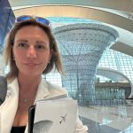 Ana P&eacute;rez, en el aeropuerto