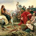 Cuadro por Lionel Noël Royer. 1899. Museo Crozatier, Puy-en-Velay. Muestra a Julio C&eacute;sar en la Galia, regi&oacute;n que ser&iacute;a conquistada por el dictador romano