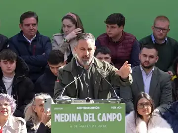 El presidente de Vox, Santiago Abascal, en un acto electoral en Medina del Campo. El presidente de Vox, Santiago Abascal, en un acto electoral en Medina del Campo. REMITIDA / HANDOUT por VOX YOUTUBE Fotografía remitida a medios de comunicación exclusivamente para ilustrar la noticia a la que hace referencia la imagen, y citando la procedencia de la imagen en la firma 08/03/2026