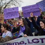 Manifestación organizada por el Movimiento Feminista de Madrid (MFM) con motivo del 8 de marzo