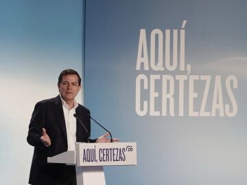 Ma&ntilde;ueco durante su intervenci&oacute;n en Burgos en el acto de campa&ntilde;a de este 8M