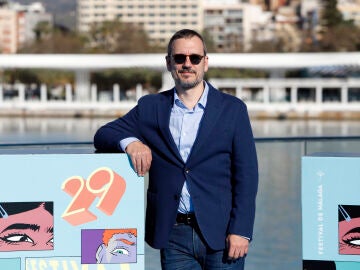 El guionista David Serrano, ayer durante la presentaci&oacute;n de su nuevo largometraje en el Festival de M&aacute;laga