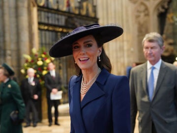 Britain's Kate, Princess of Wales attends the annual Commonwealth Day Service of Celebration at Westminster Abbey in London, Monday, March 9, 2026. (Arthur Edwards/Pool Photo via AP)