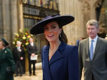 Britain Royals Britain's Kate, Princess of Wales attends the annual Commonwealth Day Service of Celebration at Westminster Abbey in London, Monday, March 9, 2026. (Arthur Edwards/Pool Photo via AP)