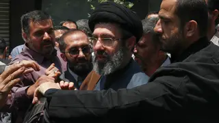 Iran Mojtaba Khamenei Mojtaba Khamenei, the son of Iran's Supreme Leader, Ayatollah Ali Khamenei, center, attends the annual Quds, or Jerusalem Day, rally in Tehran, Iran, May 31, 2019. (AP Photo/Vahid Salemi)