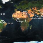 Mapa de los principales deltas fluviales del mundo