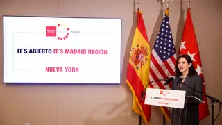 La presidenta de Madrid espera que Gobierno español sepa elegir a sus aliados, como EE.UU. NUEVA YORK (ESTADOS UNIDOS), 10/03/2026.- La presidenta de la Comunidad de Madrid, Isabel Díaz Ayuso, en el marco de un encuentro organizado por Invest in Madrid en la tercera jornada de su viaje institucional a Estados Unidos, ha presentado hoy en Nueva York (EE.UU), 13 proyectos estratégicos en la región de interés para empresarios, fondos de inversión y startups norteamericanos, y animarlos de esta manera a seguir poniendo sus ojos en la región capital de España y al servicio de todos....