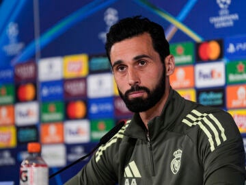 Alvaro Arbeloa attends his press conference during the training day of Real Madrid ahead the UEFA Champions League 2025/26, Round of 16 first leg, football match against Manchester City at Ciudad Deportiva Real Madrid on March 10, 2026, in Valdebebas, Madrid, Spain. AFP7 10/03/2026 ONLY FOR USE IN SPAIN