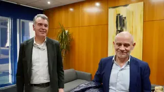 Víctor Caramanzana presidente de la Cámara de Comercio de Valladolid y presidente del Comité Ejecutivo de la Feria, y el director general, Alberto Alonso, tras presentar el informe Víctor Caramanzana presidente de la Cámara de Comercio de Valladolid y presidente del Comité Ejecutivo de la Feria, y el director general, Alberto Alonso, tras presentar el informe