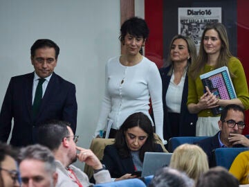 La ministra de Educaci&oacute;n, Formaci&oacute;n Profesional y Deportes, Milagros Tol&oacute;n; la vicepresidenta tercera y ministra para la Transici&oacute;n Ecol&oacute;gica y el Reto Demogr&aacute;fico, Sara Aagesen; la ministra de Inclusi&oacute;n, Seguridad Social y Migraciones y portavoz del Gobierno, Elma Saiz, y el ministro de Asuntos Exteriores, Uni&oacute;n Europea y Cooperaci&oacute;n, Jos&eacute; Manuel Albares, ofrecen una rueda de prensa posterior a la reuni&oacute;n del Consejo de Ministros, este martes, en Madrid &copy; Alberto R. Rold&aacute;n / Diario La Raz&oacute;n....