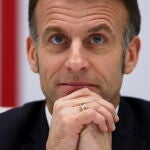 French President Emmanuel Macron chairs a video conference of G7 leaders