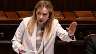 Rome (Italy), 11/03/2026.- Italian Premier Giorgia Meloni reports to the Lower House on Middle East crisis ahead of European Council, in Rome, Italy, 11 March 2026. (Italia, Roma) EFE/EPA/RICCARDO ANTIMIANI 