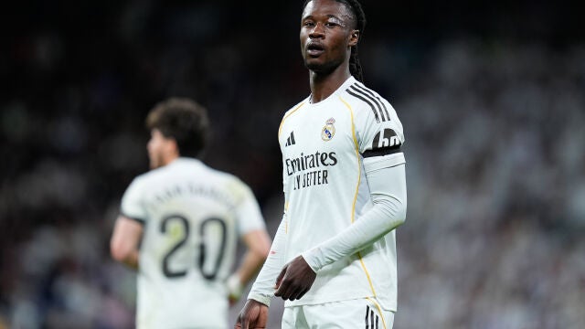 Eduardo Camavinga of Real Madrid CF looks on during the Spanish League, LaLiga EA Sports, football match played between Real Madrid and Elche CF at Bernabeu stadium on March 14, 2026, in Madrid, Spain. AFP7 14/03/2026 ONLY FOR USE IN SPAIN